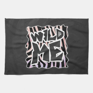 Zebra Black and Pink Wild me Handtuch