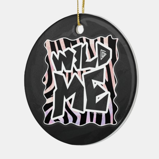 Zebra Black and Pink Wild me Keramik Ornament (Links)