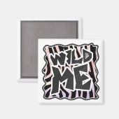 Zebra Black and Pink Wild me Magnet (Vorderseite/Rückseite)