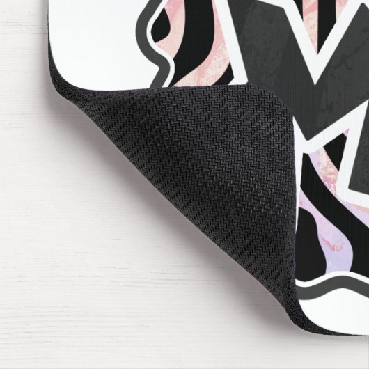 Zebra Black and Pink Wild me Mousepad (Ecke)