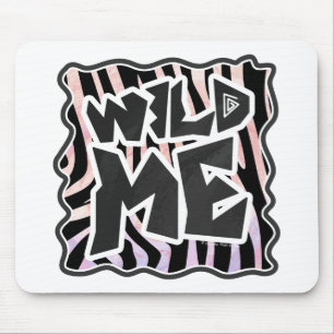 Zebra Black and Pink Wild me Mousepad