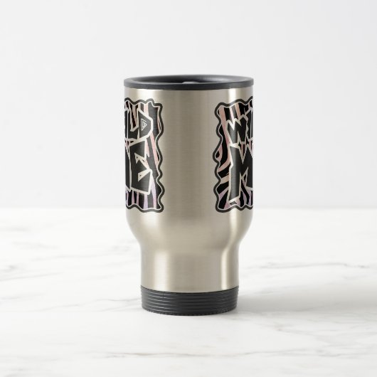 Zebra Black and Pink Wild me Reisebecher (Mittel)
