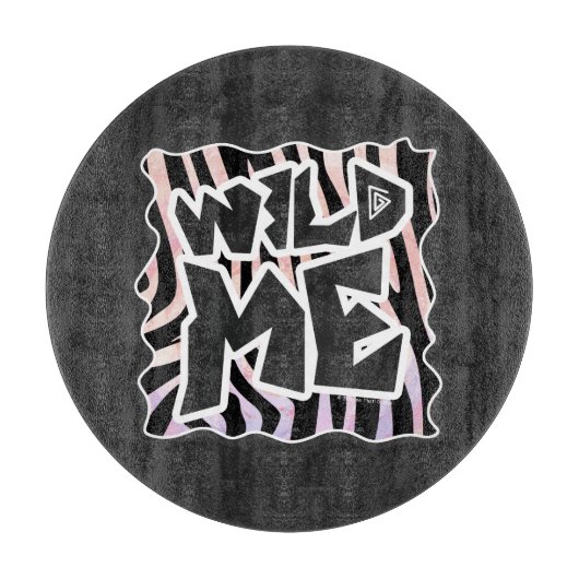 Zebra Black and Pink Wild me Schneidebrett (Vorderseite)