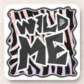 Zebra Black and Pink Wild me Untersetzer (Vorderseite)
