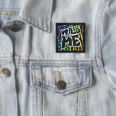 Zebra Black and Rainbow Wild Me Button (Beispiel)