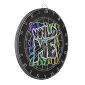 Zebra Black and Rainbow Wild Me Dartscheibe (Vorderseite Links)