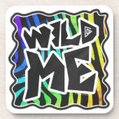 Zebra Black and Rainbow Wild Me Getränkeuntersetzer (Vorderseite)