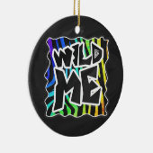 Zebra Black and Rainbow Wild Me Keramik Ornament (Rechts)