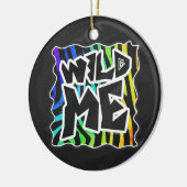 Zebra Black and Rainbow Wild Me Keramik Ornament (Links)