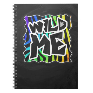 Zebra Black and Rainbow Wild Me Notizblock
