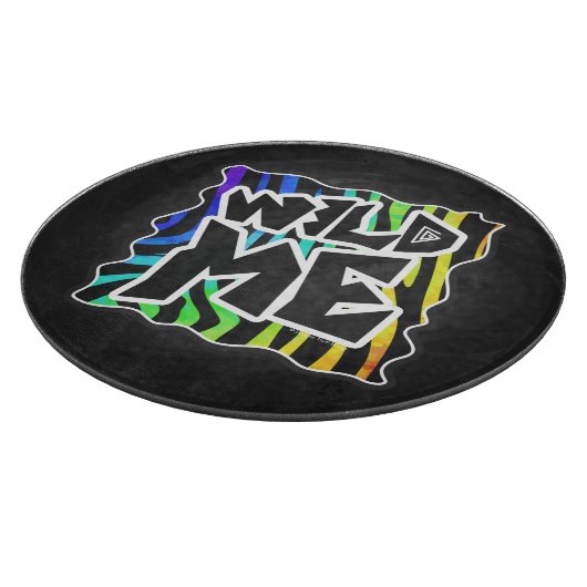 Zebra Black and Rainbow Wild Me Schneidebrett (Ecke)