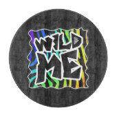 Zebra Black and Rainbow Wild Me Schneidebrett (Vorderseite)