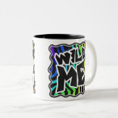 Zebra Black and Rainbow Wild Me Zweifarbige Tasse (VorderseiteRechts)