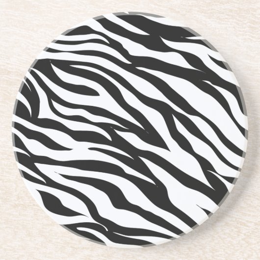 Zebra Black and White Muster Drinks Coasters Getränkeuntersetzer (Vorne)