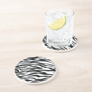 Zebra Black and White Muster Drinks Coasters Getränkeuntersetzer