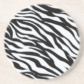 Zebra Black and White Pattern Drink Coasters Getränkeuntersetzer (Vorne)