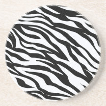 Zebra Black and White Pattern Drink Coasters