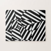 Zebra Black and White Square and Circle Pattern Puzzle (Horizontal)