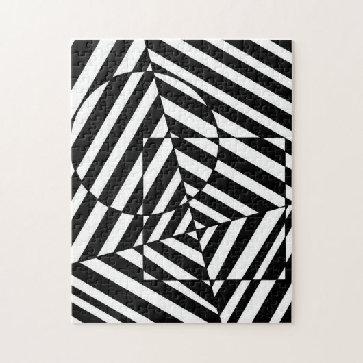 Zebra Black and White Square and Circle Pattern Puzzle (Vertikal)