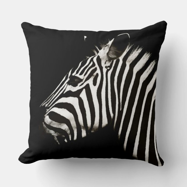 Zebra Black and White Stripes Animal Kissen (Vorderseite)