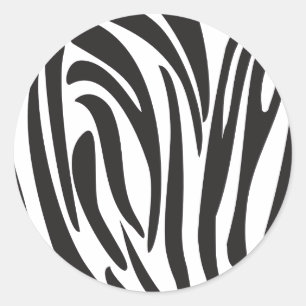 Zebra Black and White Stripes Trenddesign Runder Aufkleber