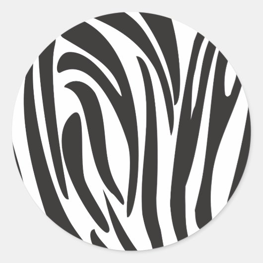 Zebra Black and White Stripes Trenddesign Runder Aufkleber (Vorderseite)