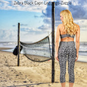 Zebra Black Capri Leggings