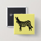 Zebra Black Silhouette Button Abzeichen Button (Vorne & Hinten)