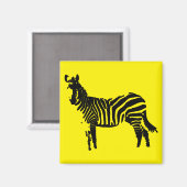 Zebra Black Silhouette Kühlschrankmagnet (Vorderseite/Rückseite)