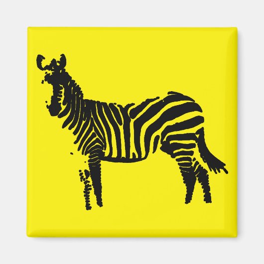 Zebra Black Silhouette Kühlschrankmagnet (Vorne)