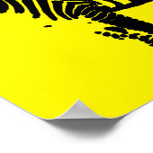 Zebra Black Silhouette Poster (Ecke)