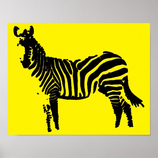 Zebra Black Silhouette Poster (Vorne)