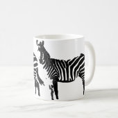 Zebra Black Silhouette Tasse oder Travel Mug (VorderseiteRechts)