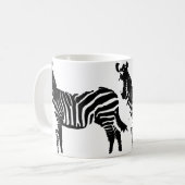 Zebra Black Silhouette Tasse oder Travel Mug (Vorderseite Links)