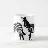 Zebra Black Silhouette Tasse oder Travel Mug (Mittel)