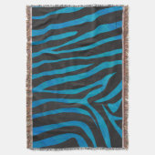 Zebra Black und Blue Print Decke (Vorderseite Vertikal)