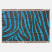 Zebra Black und Blue Print Decke (Vorderseite)