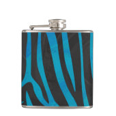 Zebra Black und Blue Print Flachmann (Vorderseite)