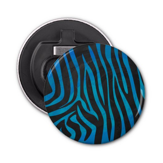 Zebra Black und Blue Print Flaschenöffner (Vorderseite)