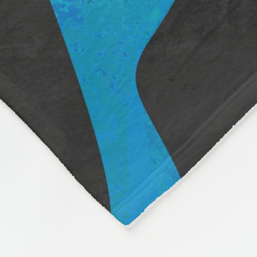 Zebra Black und Blue Print Fleecedecke (Ecke)