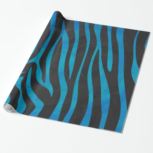Zebra Black und Blue Print Geschenkpapier (Ungerollt)