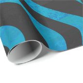Zebra Black und Blue Print Geschenkpapier (Rolleneckpunkt)