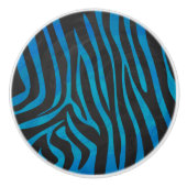 Zebra Black und Blue Print Keramikknauf (Vorderseite)