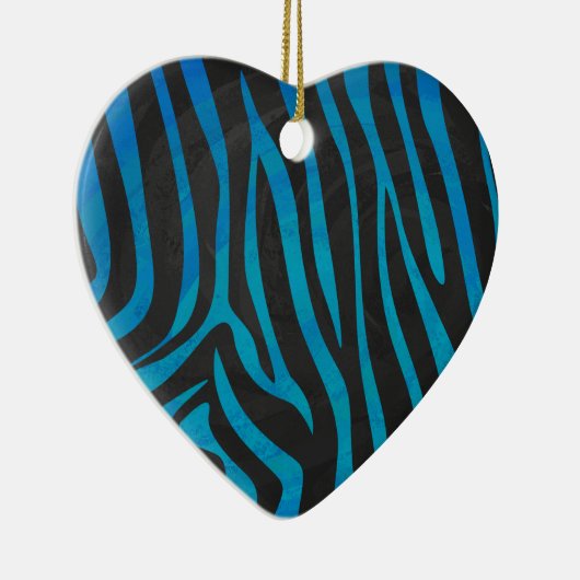Zebra Black und Blue Print Keramikornament (Rechts)