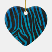Zebra Black und Blue Print Keramikornament (Hinten)