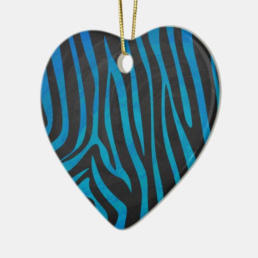 Zebra Black und Blue Print Keramikornament (Links)