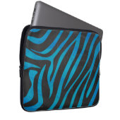 Zebra Black und Blue Print Laptopschutzhülle (Vorne Rechts)