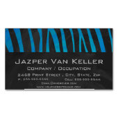 Zebra Black und Blue Print Magnetische Visitenkarte (Vorderseite)