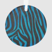 Zebra Black und Blue Print Ornament (Rückseite)