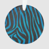 Zebra Black und Blue Print Ornament (Vorderseite)